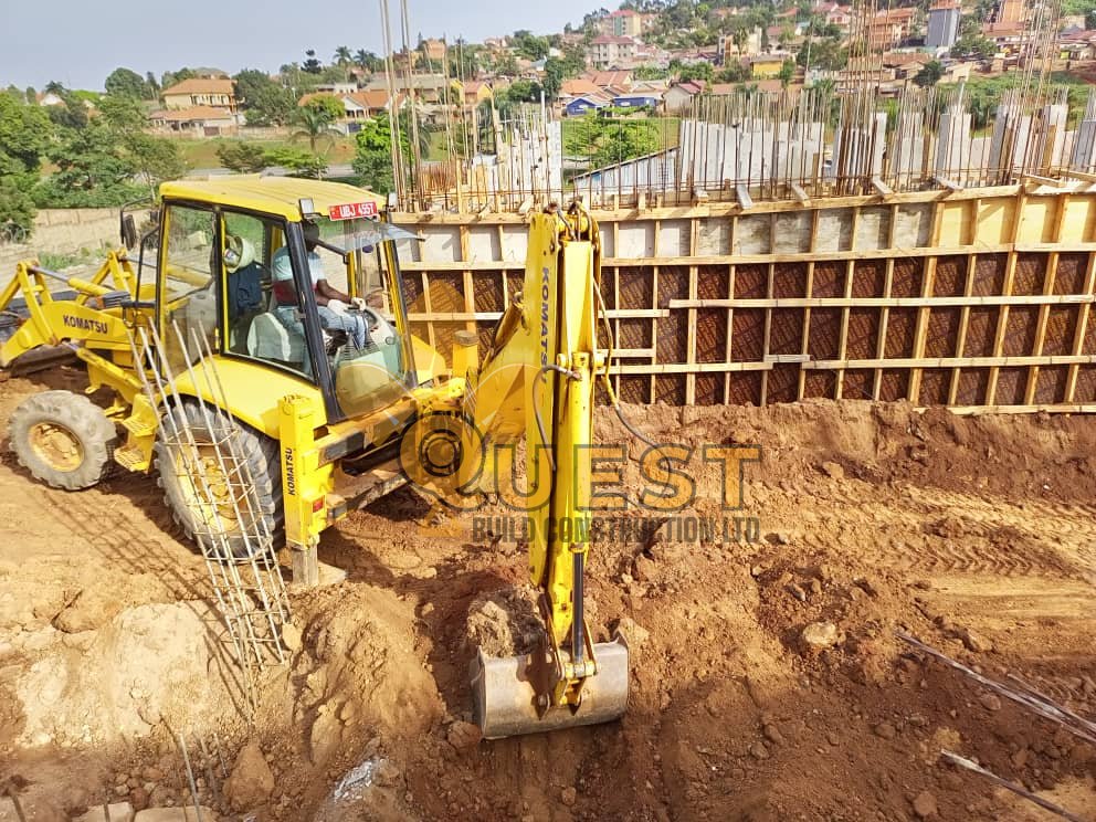 Construction equipment and works at a Quest Build project site